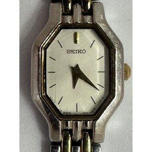 Seiko Gold SILVER Tone New Battery Ladies Watch 1N00-0GV0 R2 6MM Z